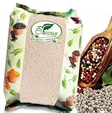 Baymar Gewürze Weißer Pfeffer gemahlen 1kg – Feines Pfefferpulver für helle Saucen, Cremesuppen & Fischgerichte | Gourmet Qualität | 100% naturrein ohne Zusätze