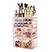 ZHIAI Stackable cosmetic organiser with acrylic drawers for dressing table, toilet, dressing room, bathroom and bedroom organisation and storage (4-pack Pink)