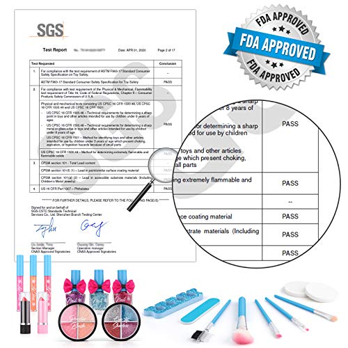 KIZSBRO 21pcs Kids Makeup Kit for Girls, Kids Play Washable Makeup Set with Frozen Cosmetic Case, Eyeshadow/Lip Gloss/Blush, First Princess Little Starter Kit Toys for 3 4 5 6 7 8 9 10 Year Old Girls