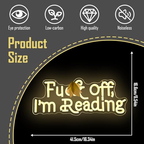 Image of I'm Reading Neon Sign Reading Led Light Sign Books Led Sign Dimmable Funny Neon Sign for Wall Decor Book Store Wall Decor Neon Light Up Sign for Bookworm Book Room Dorm Library Bookish Books Area