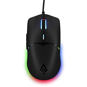 Archer Tech Lab Recurve 100 Ultra Light Weight 69g Wired Gaming Mouse with Adjustable 3600 DPI and 6 Buttons, 7 Color RGB , Gaming Grade Sensor with Ergonomic Design, Compatible with PC/Mac - Black