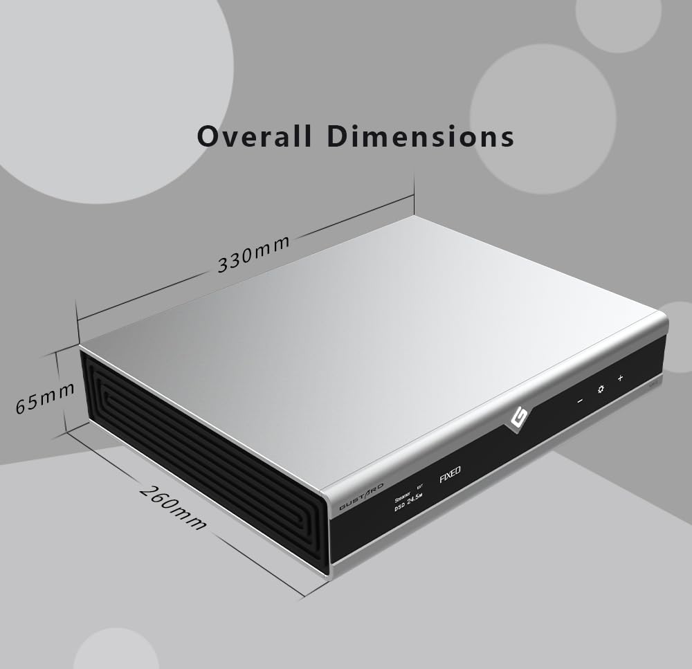 Gustard X26III ES9039SPRO - Streamer di rete doppio ad alte prestazioni, supporto DAC DSD512 e PCM768k, colore: Argento