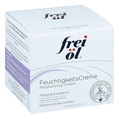 frei öl Hydrolipid FeuchtigkeitsCreme für 48h Feuchtigkeit, Gesichtscreme mit Aloe vera, Urea, Jojoba- Borretschöl für intensive Feuchtigkeit, vegan, 50 ml