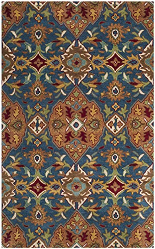 Tapete SAFAVIEH Heritage Collection 5' x 8' Camel y Azul miniatura 3