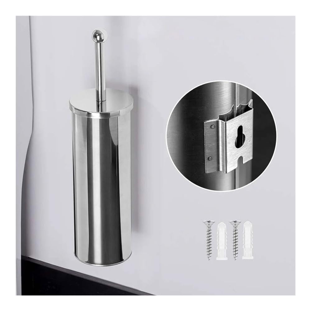 Scopino per WC Scopino for WC rotondo con supporto da parete in acciaio inox for bagno Spazzole per WC