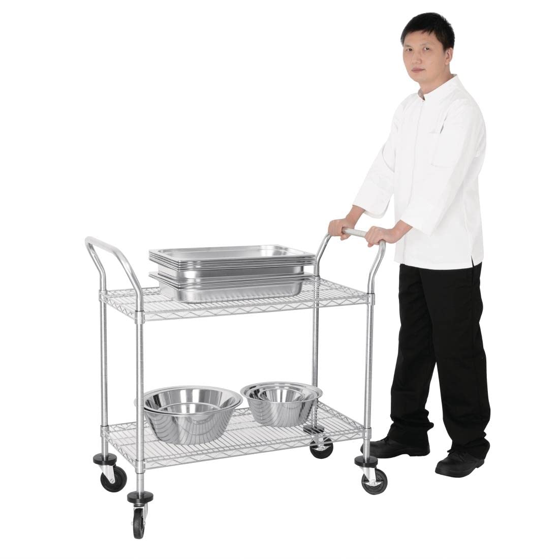Vogue Chariot de serviceà 2 étages Chromé 960 x 457 x 910 mm