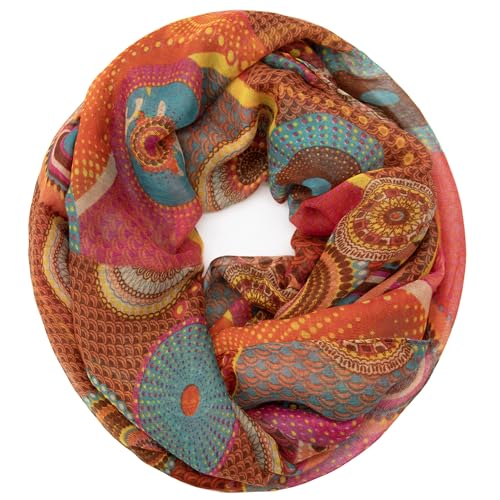 Glamexx24 Damen Loop Schal Basic Schlauchschal Halstuch Leicht Rundschal Halstücher Mehrfarbig Loopschal