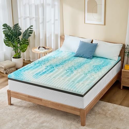 Erdoru Firm Mattress Topper Full XL Size 3 Inch Pain Relieving Foam Bed Topper for Extra Support 5-Zone Memory Foam&High-Density Foam Mattress Pad CertiPUR-US Certified