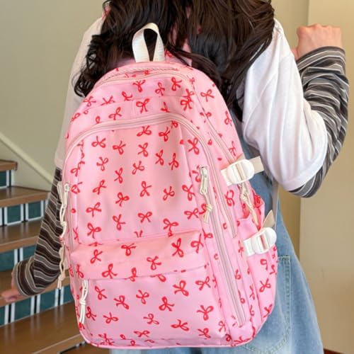 Bwaydeg Bowknot Backpack Set 3Pcs Bookbag Cute Daypack for Travel Daily Use — view 2