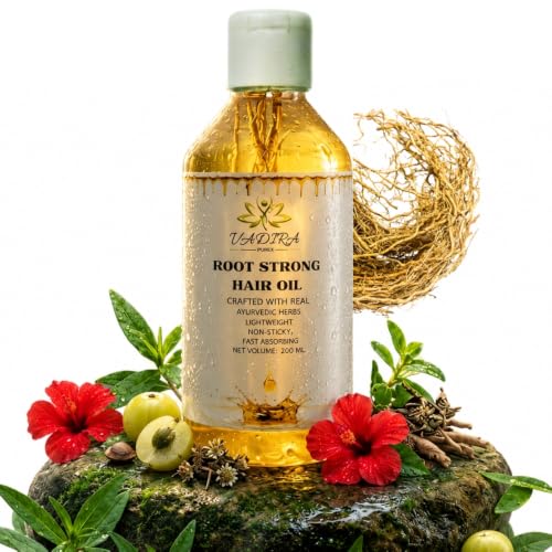 Herbal Hair Growth Oil, Ayurvedic Blend with Amla, Shikakai, Bhringraj, Flaxseed, Rosemary & Fenugreek Blend, Castor & Vitamin E Infusion, Scalp-Nourishing for All Hair Types, 6.76 Fl Oz