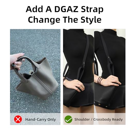 Image of DGAZ TC leather shoulder strap for Hermes Picotin /Lindy /Evelyne, replaceable crossbody bags strap, handmade