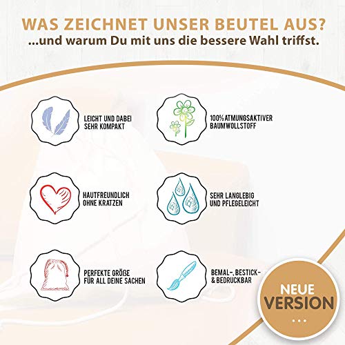 ELES VIDA ZZZB Stofzak, diverse maten, set om te beschilderen, in natuurlijke zakjes, naturel, 25 x 30 cm | 25 stuks, modern - Image 7