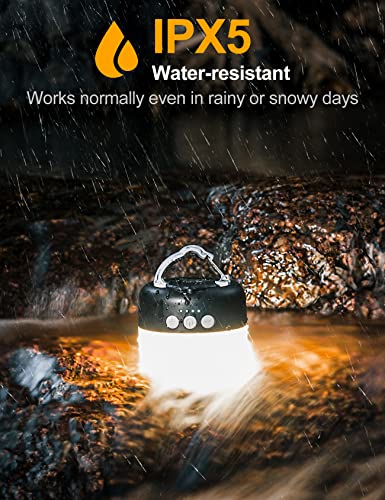 Zmnt Led Camping Lantern Rechargeable 1000Lm, Up To 300H Running Time Camping Tent Light, 6700Mah Emergency Light For Hurricane, Power Outages, Home, Hiking, Water-Resistant, Black #TOP4
