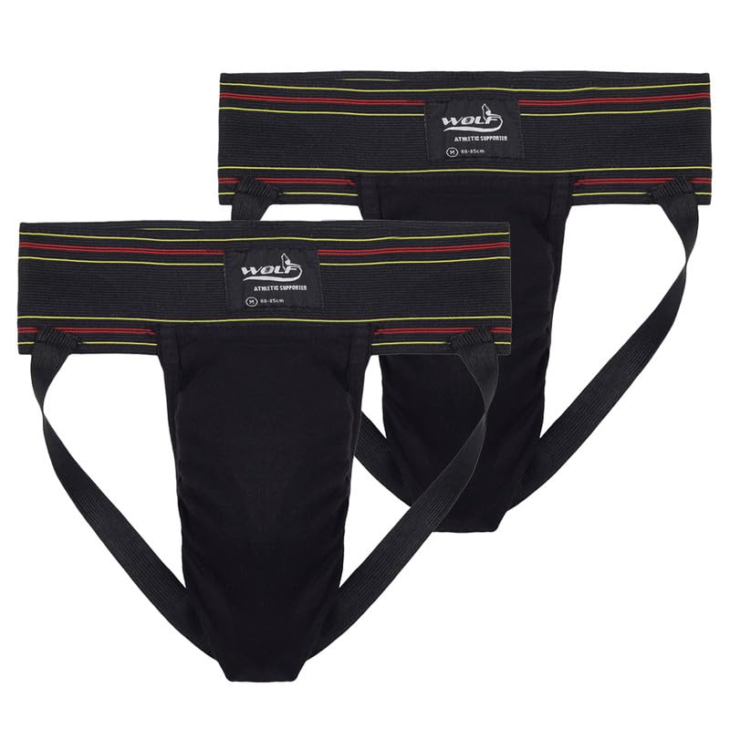 omtex Wolf Supporter - Black Jockstraps - Small (Pack of 2