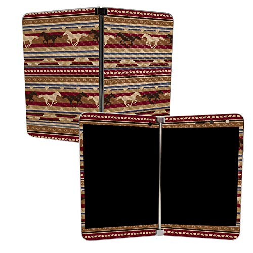 Image of MIGHTY SKINS MightySkins Carbon Fiber Skin for Microsoft Surface Duo - Western Horses | Protective, Durable Textured Carbon Fiber Finish | Easy to Apply | Made in The USA