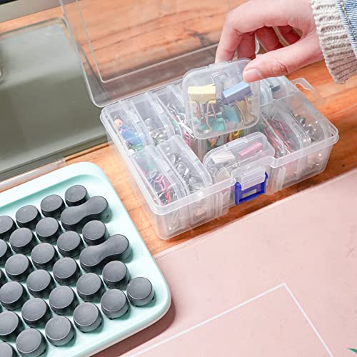 Image of Letken 13 Pieces Small Plastic Craft 0rganizers and Storage, Transparent Box with Hinged Lid for Storage of Jewelry, Diamonds, DIY Art Craft Accessory