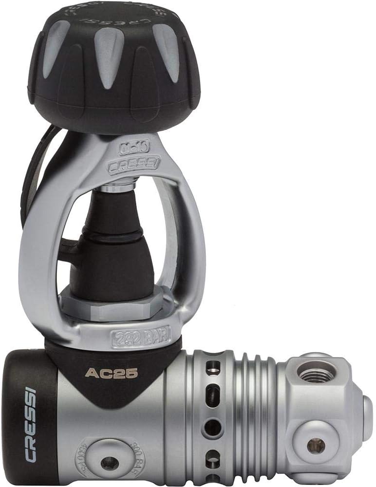 Cressi IP Adjustable Balanced Piston 1st Stage - Conical Filter - High Flow Rate - AC25m/Master Cromo: made in Italy by Cressi, quality since 1946