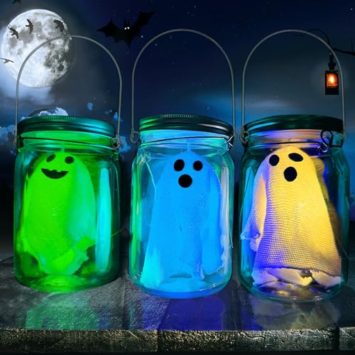 mishunyus 3 Pack Halloween Crafts for Kids -Light up Ghost