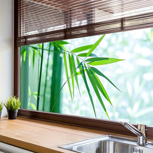 Película para ventana BlissYard con hojas verdes 39.3×17.7 pulgadas miniatura 4