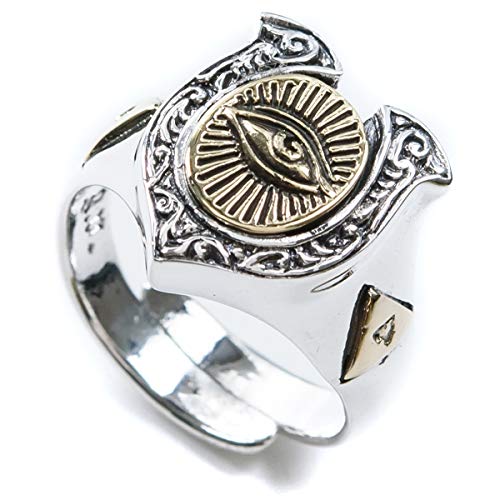 goodvibrations シルバー925 フリーメイソン プロビデンスの目 リング 指輪 フリーサイズ ホルスの目 ラーの目 ホースシュー 蹄鉄 グッドバイブレーション [752svr_go1903_1]