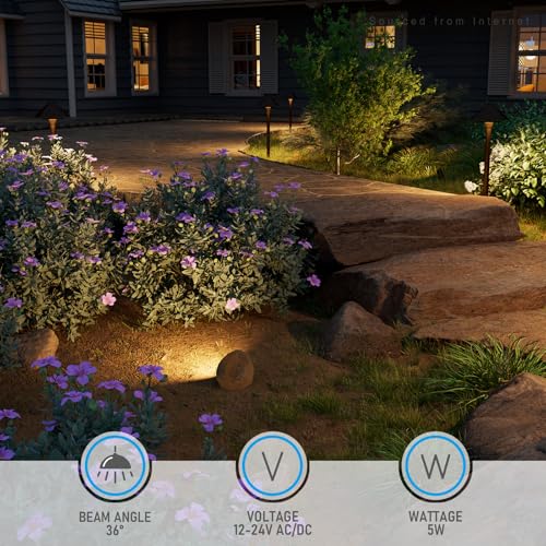 Image of LEONLITE 4-Pack 5CCT LED Rock Lights Outdoor, Round, Yellow