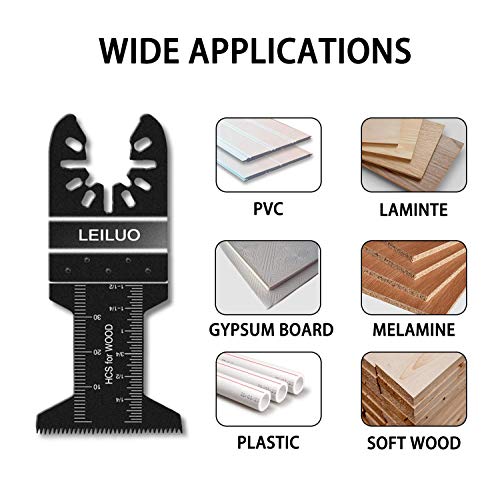Oscillating Tool Blades Leiluo 50 Pack Wood Multitool Blades Fit Dewalt Bosch Milwaukee Craftsman Rockwell Fein Porter-Cable Chicago Ridgid Makita Ryobi #TOP3