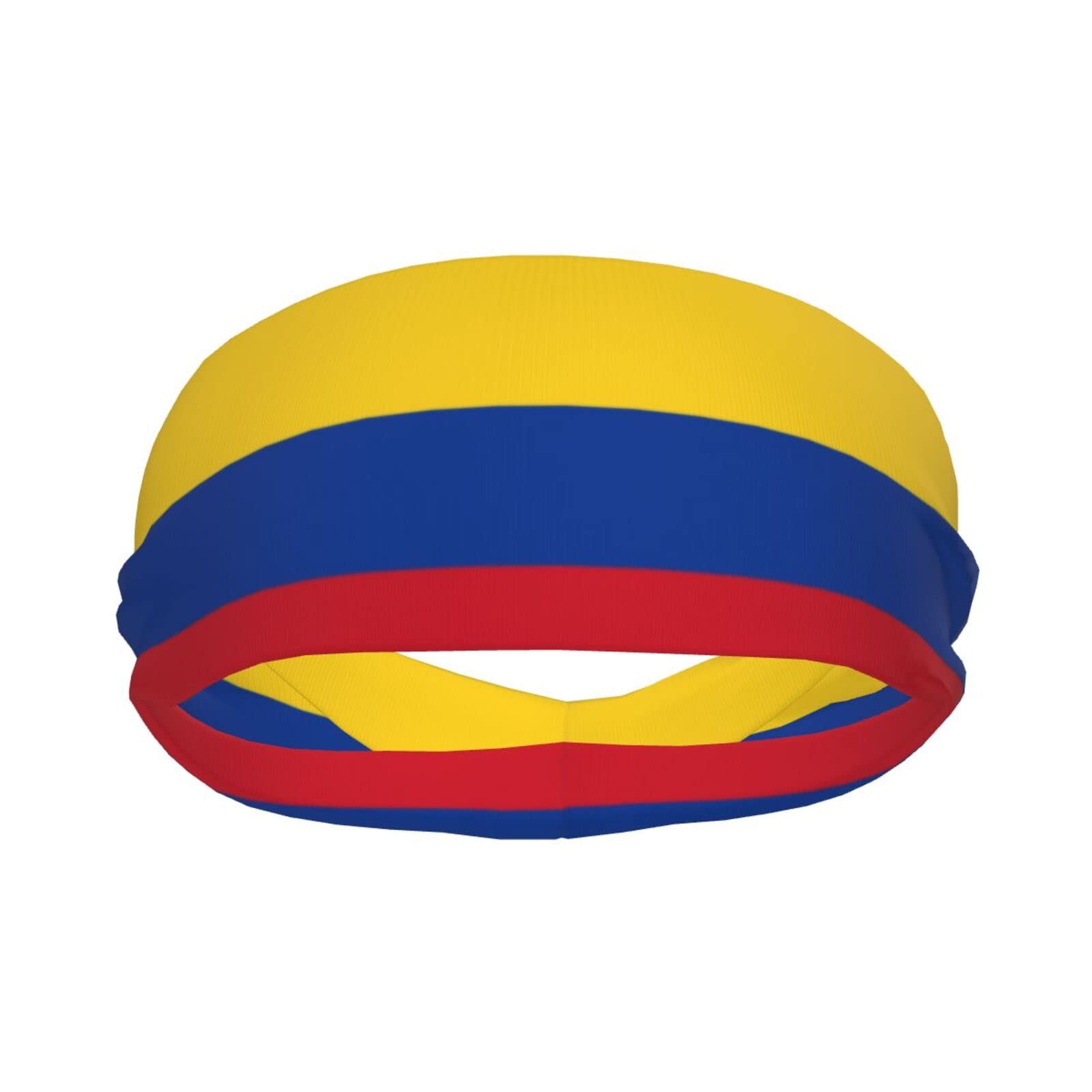 Workout Sweatbands for Head Colombia Flag Sport Hair Bands for Men Women Hair Non Slip Moisture Wicking Headband for Running