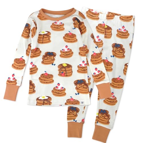 Image of HonestBaby Multipack 2-Piece Pajamas Sleepwear Pjs 100% Organic Cotton for Infant Baby and Toddler Girls, Stacked, 12M