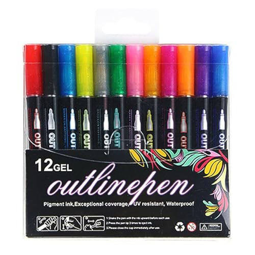 Drawing Doodle Outline Markers - Lettering Pen, Outline Ink Pen |...