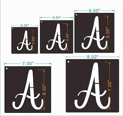 Miniatura 7 de Plantillas de letras del alfabeto de 8 pulgadas, 36 plantillas reutilizables de letras y números, plantillas de plástico del alfabeto, plantillas de