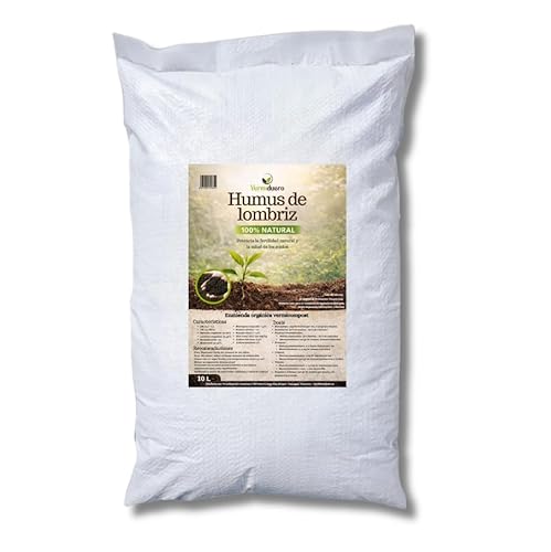 Humus de lombriz Vermiduero 10L. Abono orgánico 100% natural y ecológico. Renueva la tierra y cuida tus plantas.