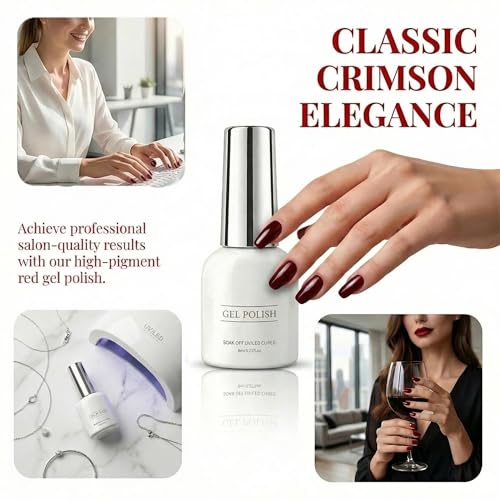 Esmalte en gel rojo carmín 8ml para uñas miniatura 3