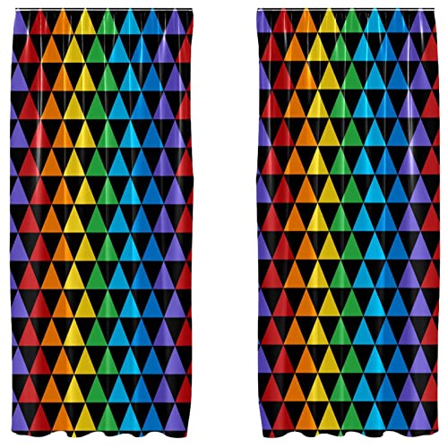 Cortinas de apagón contra la luz molesta con diseño triangular colorido de salón 2