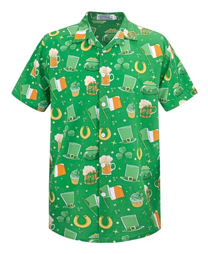 Image of Yoimira Hawaiian Shirts for Men, Print Mens Casual Short Sleeve Button Down Shirts Floral Aloha Beach Shirt
