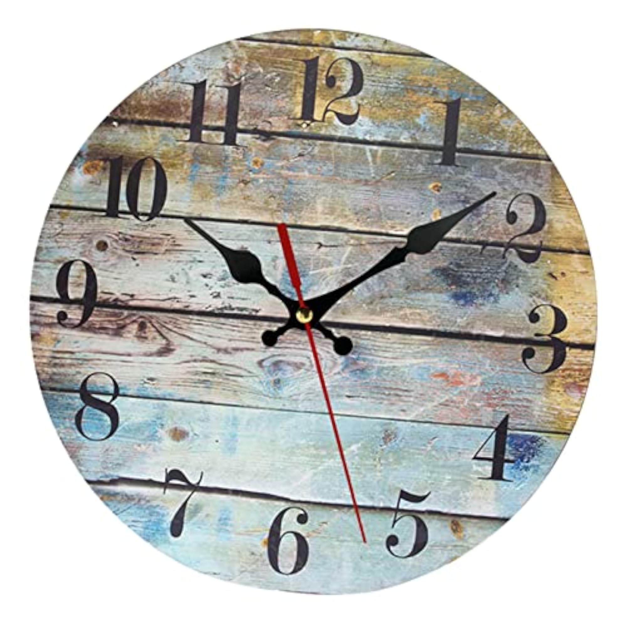 Wood Wall Clock Decors Silent for Rustic Homes