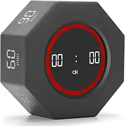 Temporizador de Contagem Regressiva Visual, Temporizador de Cubo, Temporizador de Mesa com Sensor de Gravidade, Temporizador de Contagem Regressiva Visual 1, 3, 5, 15, 30, 60, 90 Minutos