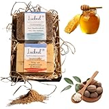 Lucknel Handgemachte Naturseifen 2er-Set – Honig & Ringelblume + Kamille & Totes Meer Schlamm –...