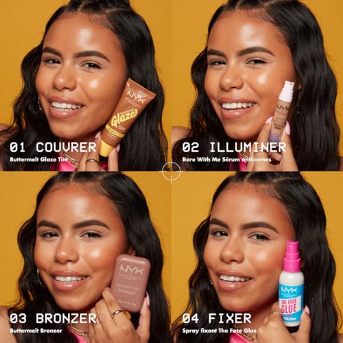 NYX Professional Makeup Fond de Teint Hydratant SPF30 Tenue Longue Durée Jusqu'à 12h 93% d'Ingrédients Soin Formule Vegan Buttermelt Glaze Tint Teinte : Almond Butta 30ml - vue 8