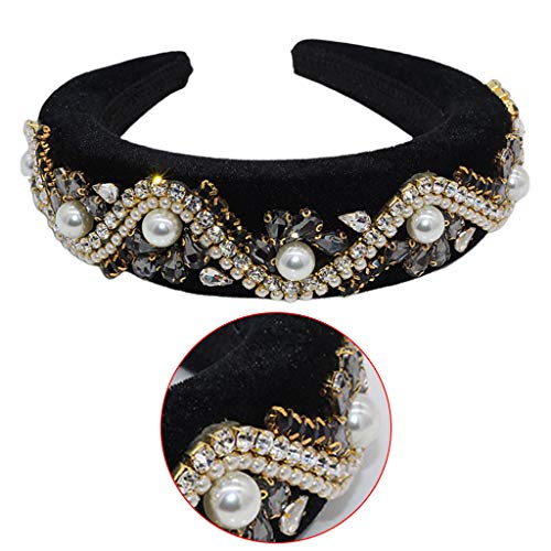 Serre-tête strass large et confortable fixe coiffure femme chic - 5