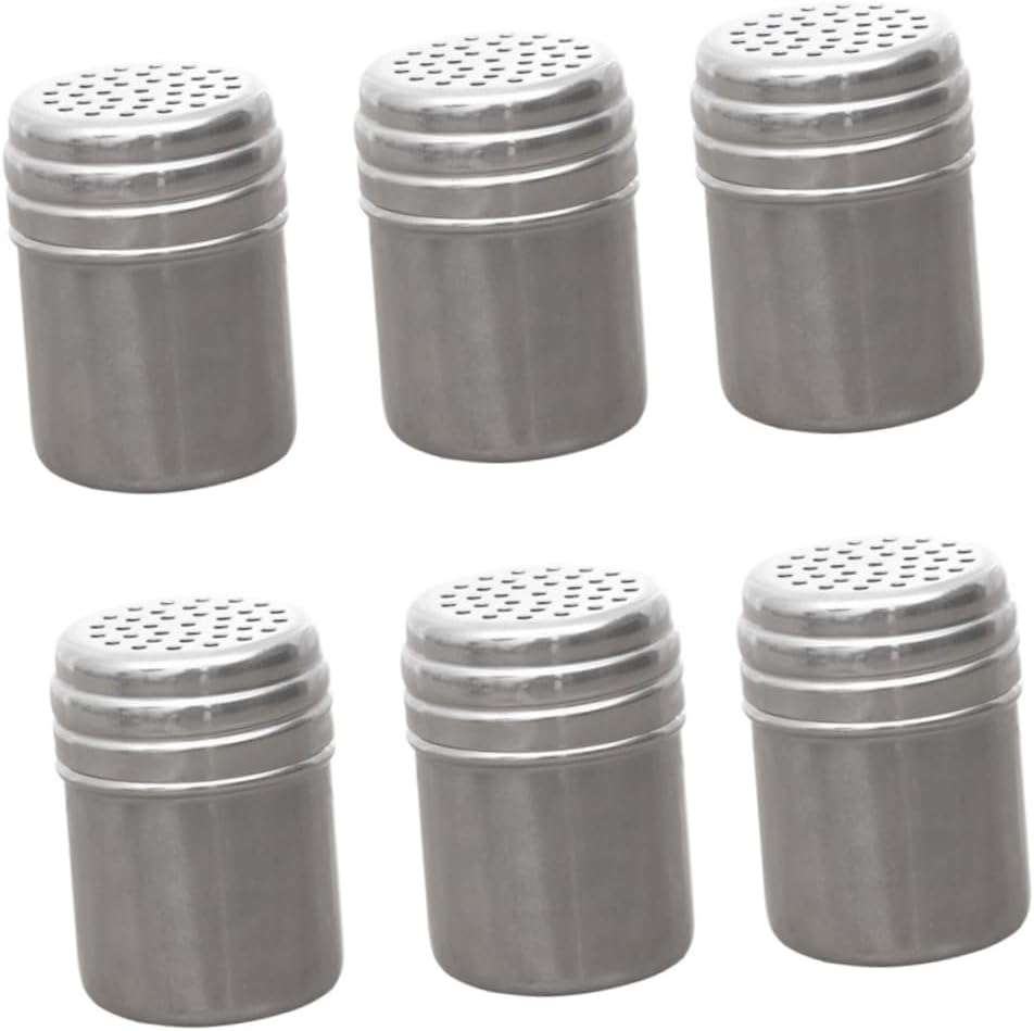 12pcs Metal Seasoning Shaker Silver Pepper and Sugar Dispenser for Cooking Outdoor Barbecue and Household Use Metal Construction