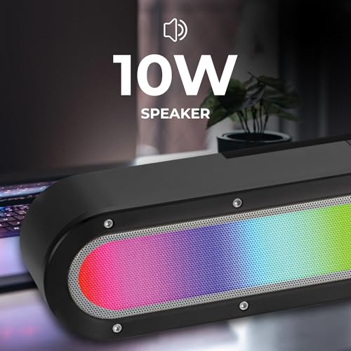 Image of RD SP-32 ColorPulse Wireless Soundbar Upto 9 Hours Playtime-1-2 Hrs Charging 10W Speaker 1500mAh Battery Capacity Supreme bass Bluetooth Sound bar Supports TF /SD Card /FM /USB /AUX 8 Gray