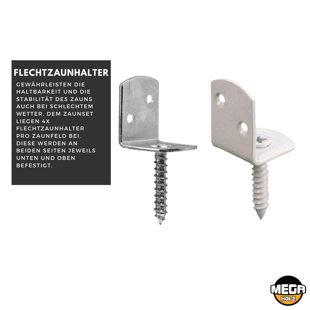 Sichtschutzzaun Set Natura Lärche 4 Zaunfelder inkl. Pfosten und Montagematerial, Garten Holzzaun