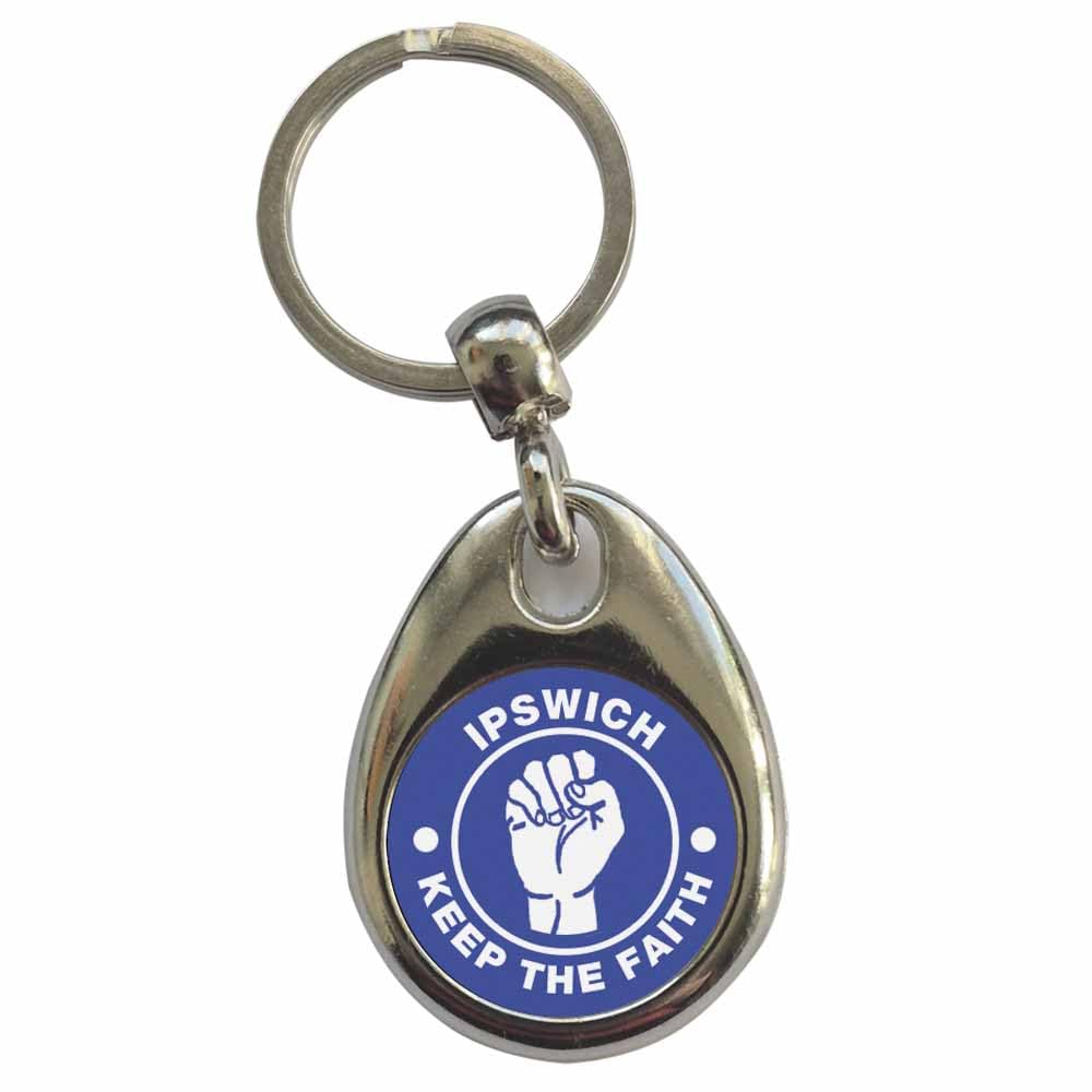 Ozorath Ipswich Keep The Faith Northern Soul Keyring Keychain with Split Ring Attachment and Metal Key Fob
