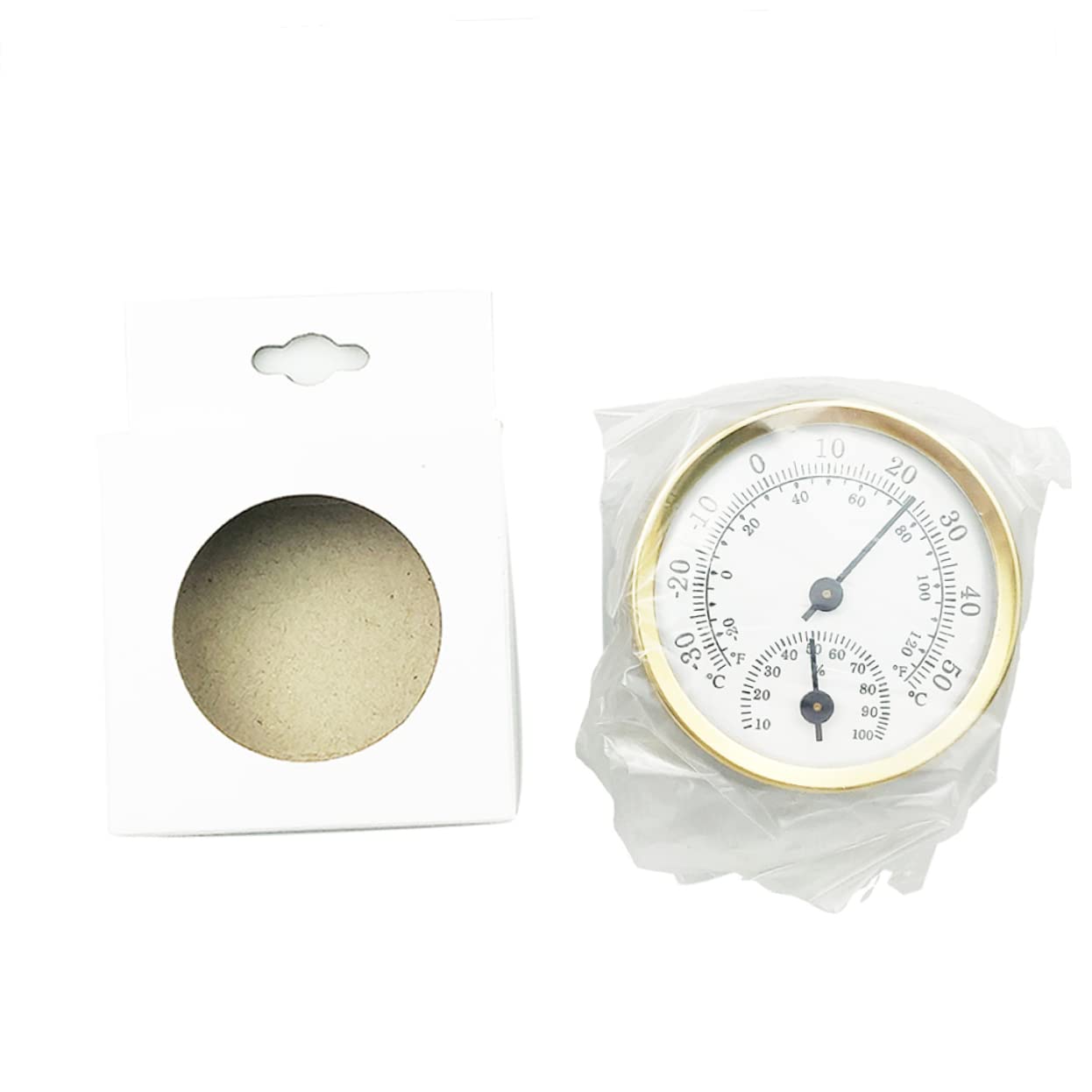 Mikikit Hygrothermograph Golden Humidity Temperature Durable Indoor Use Easy to Read Dial for Refrigerators and Chill Spaces Friends