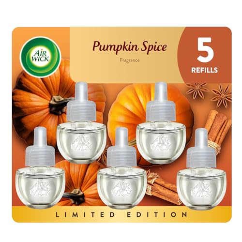 Air Wick Plug in Scented Oil Refill, 5 ct, Pumpkin Spice, Air...