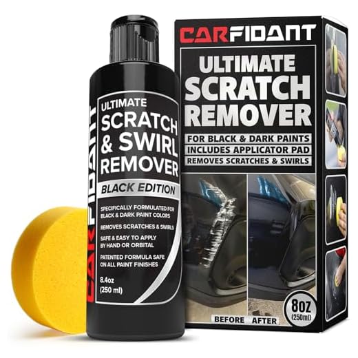 Carfidant Black Car Scratch Remover - Ultimate Scratch and Swirl Remover for Black and Dark Paints- Solvent & Paint Restorer - Repair Paint Scratches, Scratches, Water Spots! Car Polish Buffer Kit