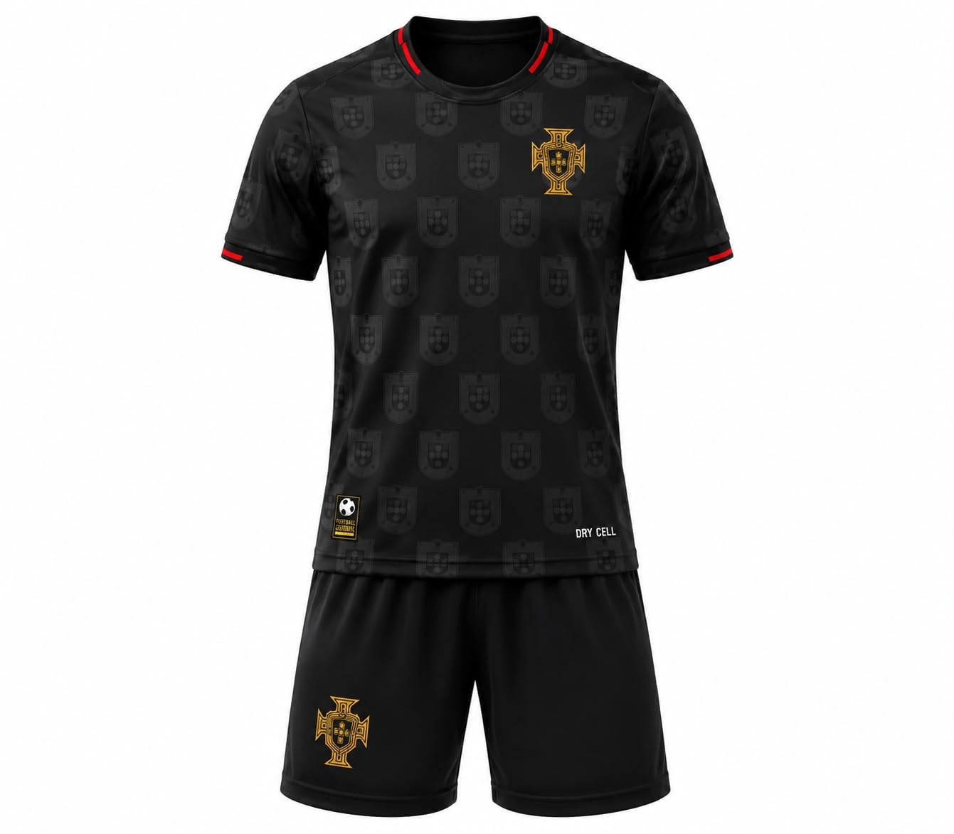 Unisex Football Jersey Set | New Season Kit for Kids and Adults | Breathable T-Shirt & Shorts for Training & Matches Black port.-image-23