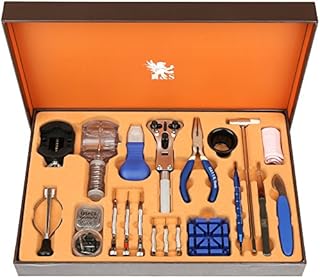 H&S Uhrmacherwerkzeug - 155-teiliges Uhr Werkzeug Set - Mit Gehäuseöffner und Uhrenwerkzeug für Batteriewechsel und zum Uhren Armband Kürzen - Inklusive Transportkoffer