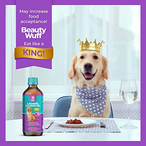Beauty Wuff – Lachsöl für Hunde, Katzen und Pferde – Reich an Omega 3 Säuren– Fischöl für Hund (500 ml)…
