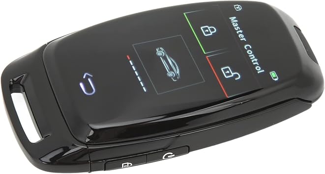 Keenso LCD Touch Screen Fit for Smart Key Smooth Car Keyless Entry for One Button Start Convenient Zinc Alloy Material for Technological Experience Black